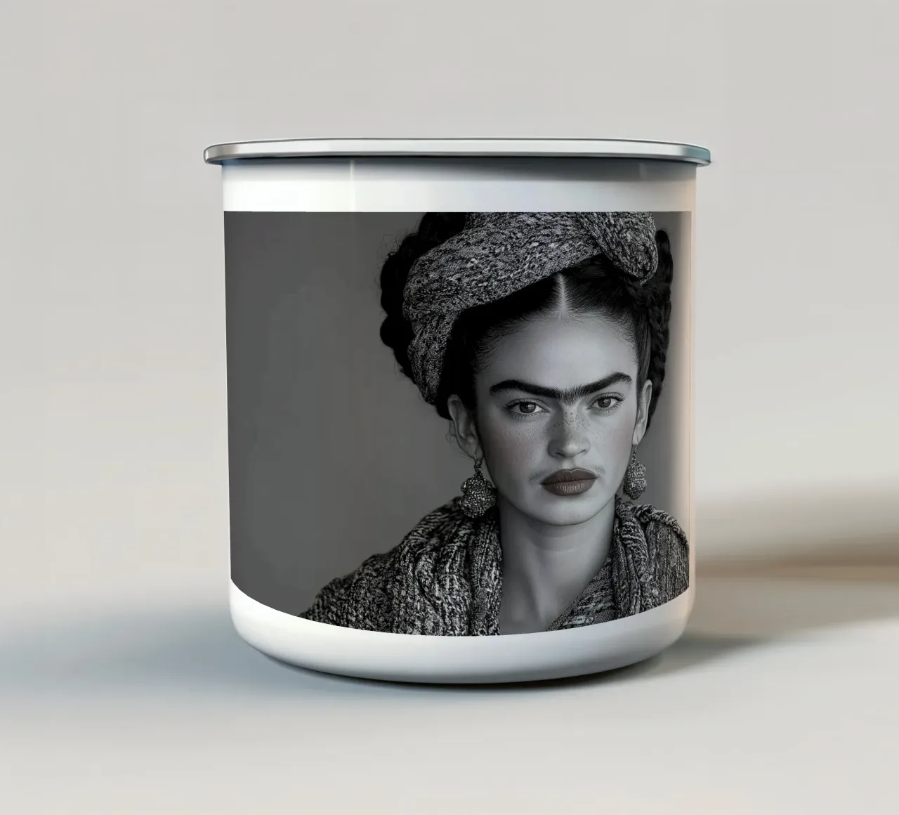 Frida Kahlo - Echo van acceptatie emaille mok van Fantasias Florales