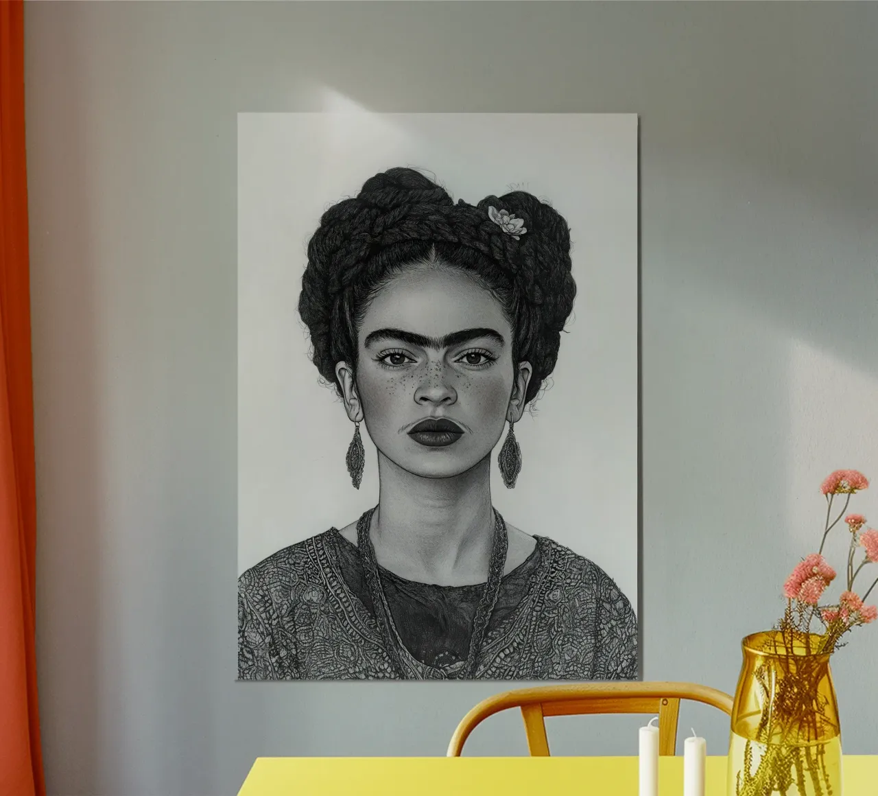 Frida Kahlo - Il cammino della fiducia alluminio dibond da Fantasias Florales