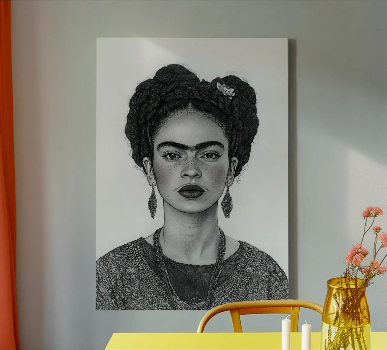 Frida Kahlo - The path of trust canvas with Floater frame by Fantasias Florales