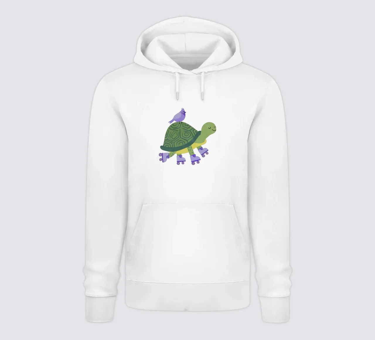 Tartaruga con uccello - continua a rotolare! felpa con cappuccio da Illustration Raissa Oltmanns