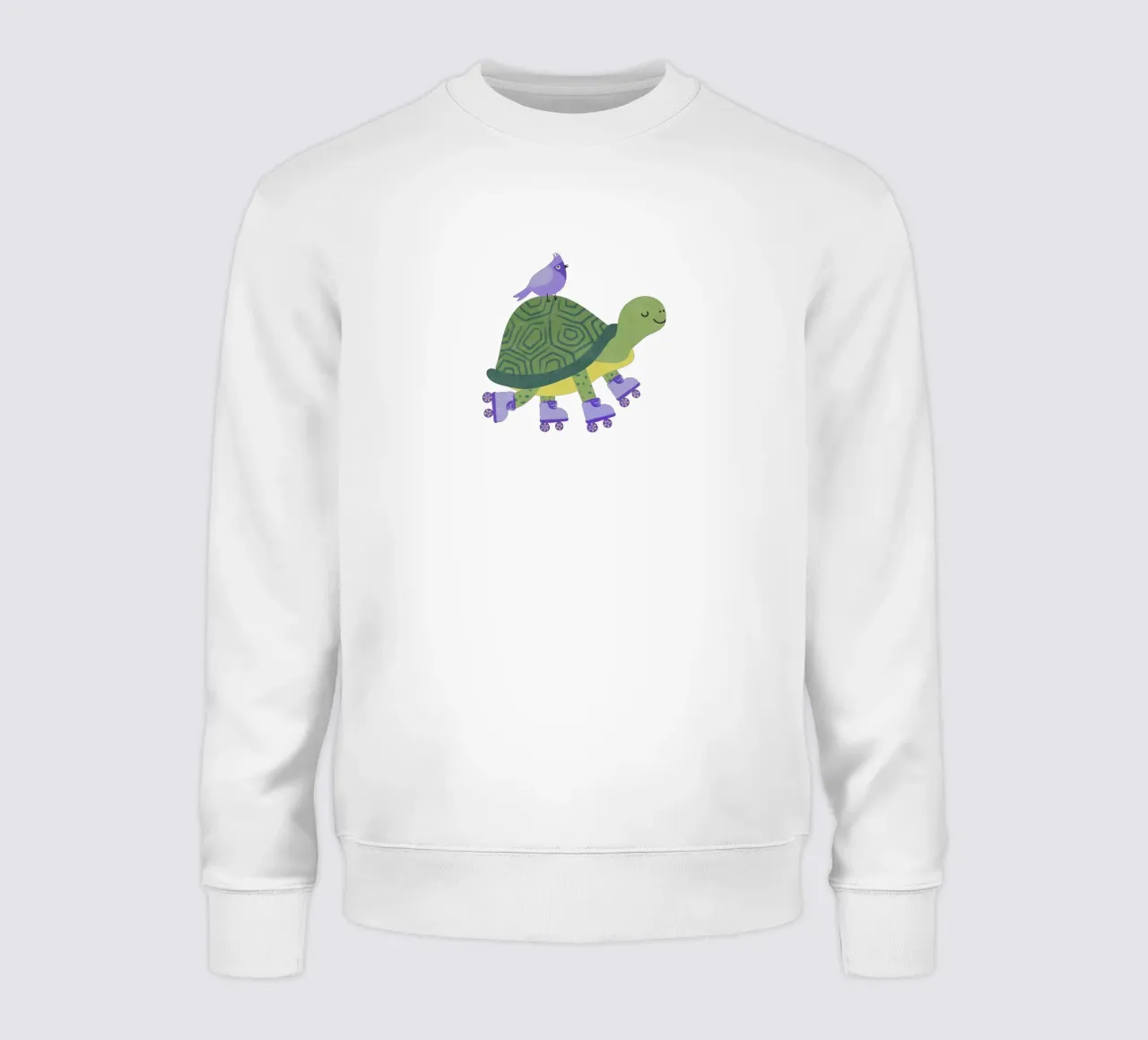 Turtle with Bird - keep Rolling! sweatshirt by Illustration Raissa Oltmanns