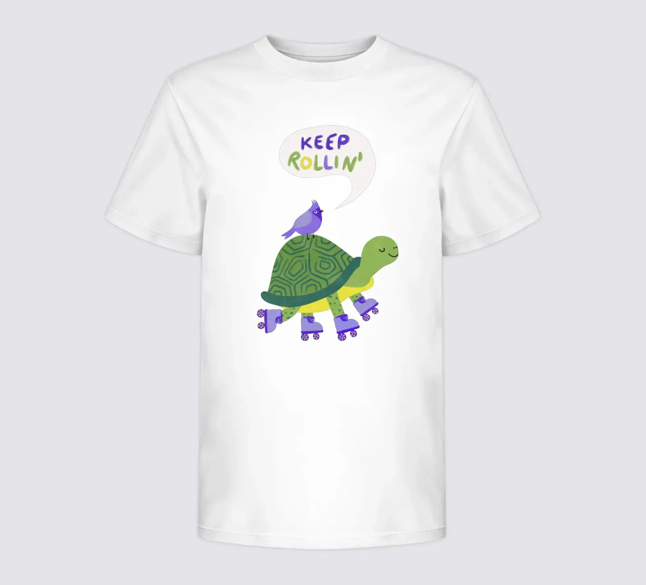 Tartaruga con uccello - continua a rotolare! t-shirt bambini da Illustration Raissa Oltmanns