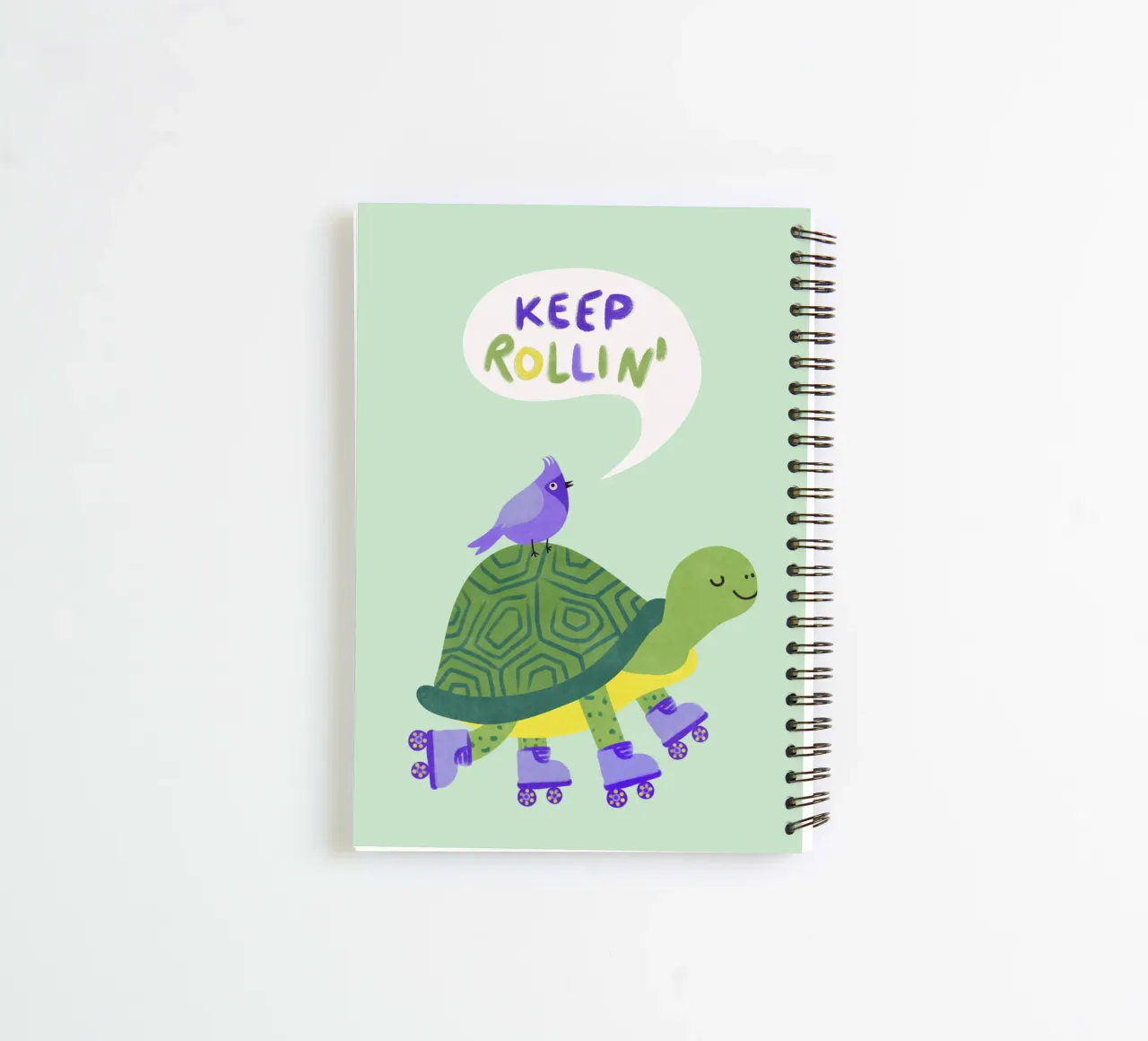 Turtle with Bird - keep Rolling! spiral notebook by Illustration Raissa Oltmanns