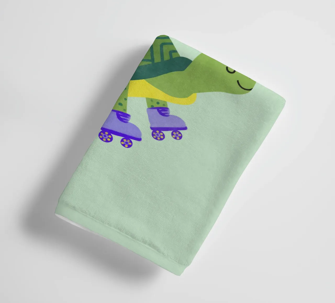 Turtle with Bird - keep Rolling! towel by Illustration Raissa Oltmanns