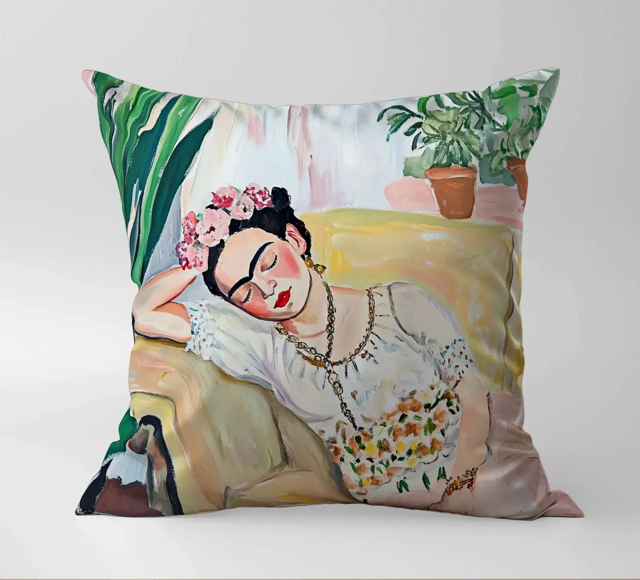 Frida Kahlo - Sogno di libertà cuscino da Fantasias Florales