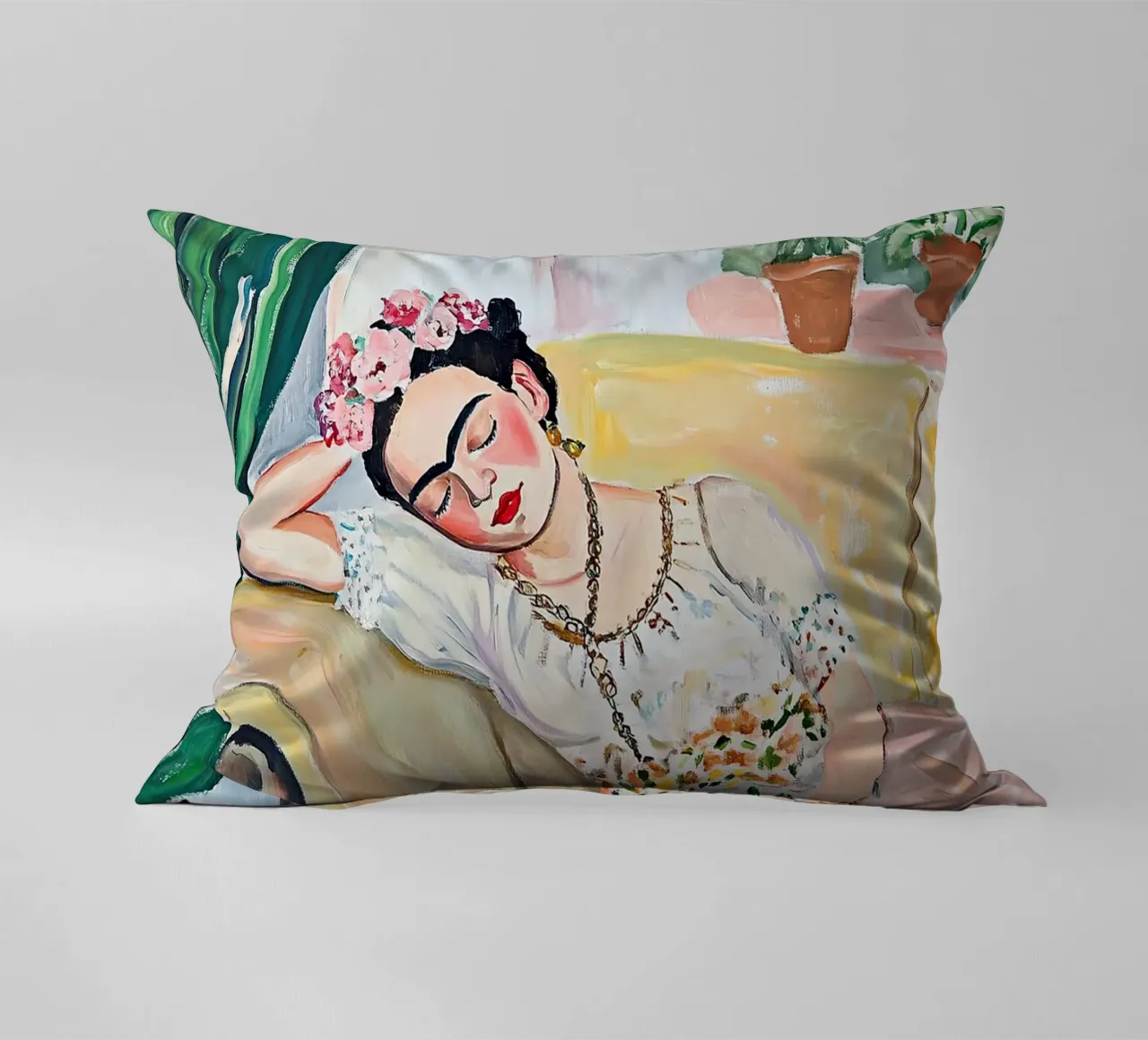 Frida Kahlo - Sogno di libertà cuscino da Fantasias Florales