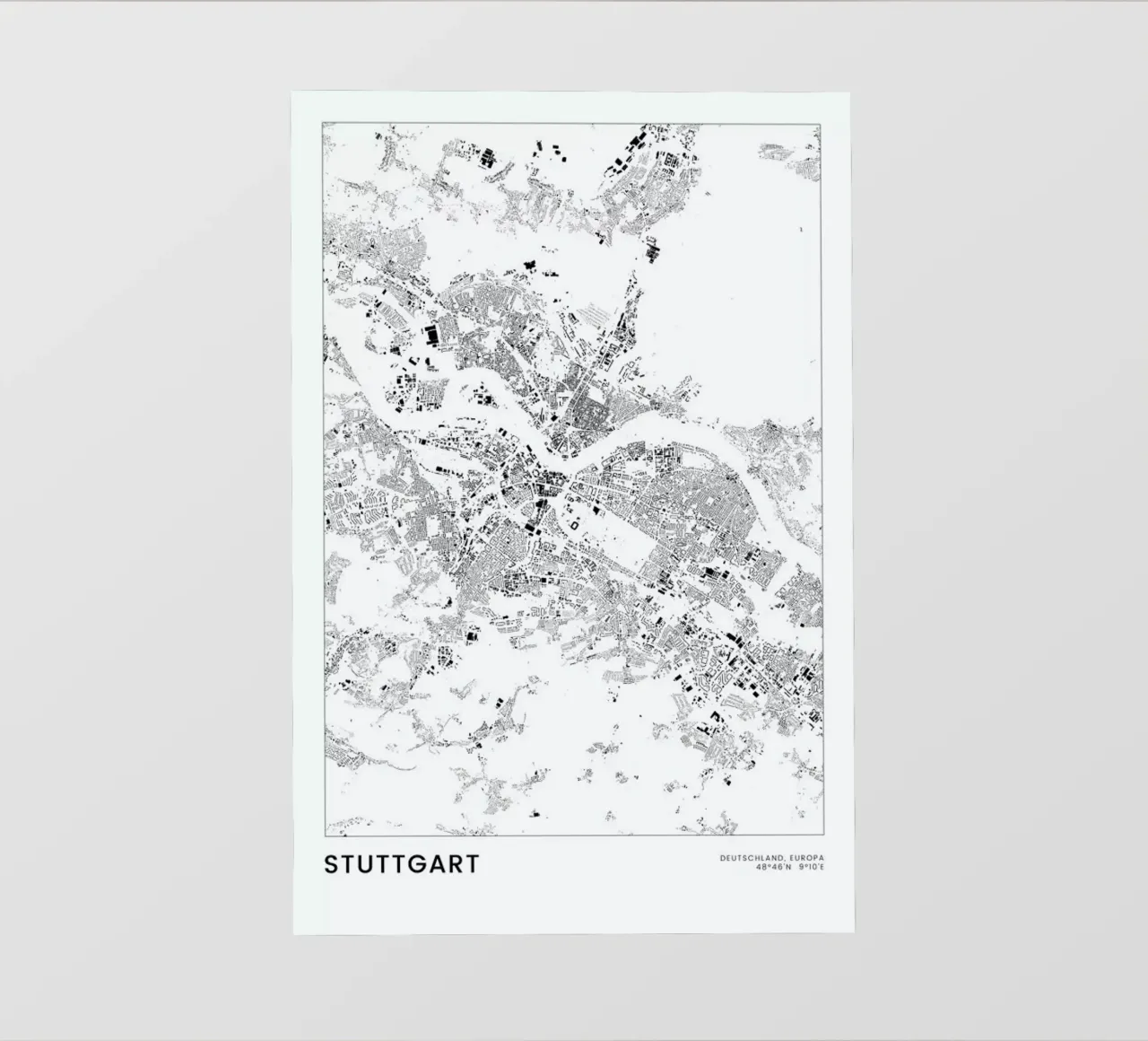 Stuttgart pellicola backlit da The Cartography Collection