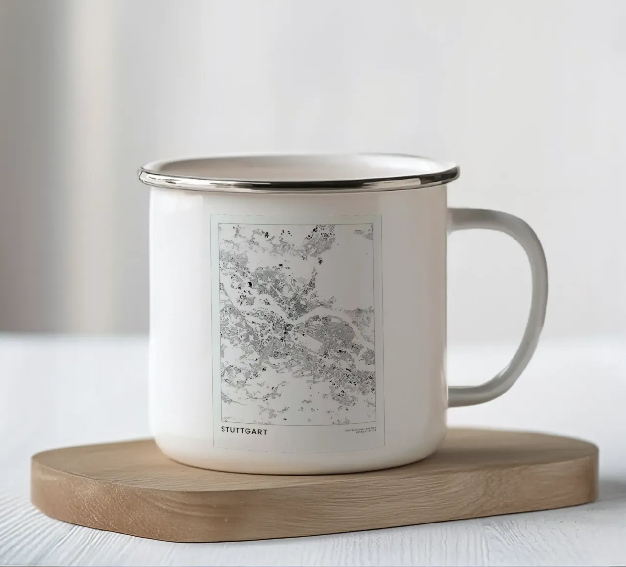 Stuttgart tazza in smalto da The Cartography Collection