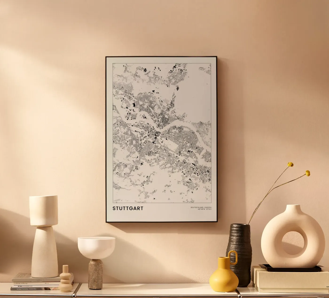Stuttgart alluminio dibond da The Cartography Collection