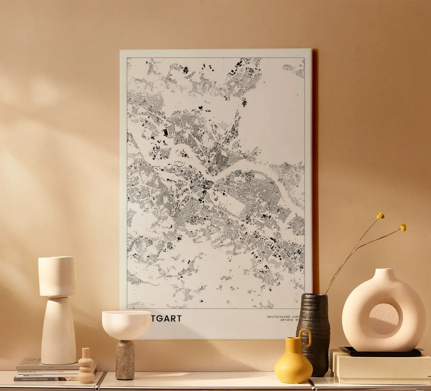 Stuttgart canvas by The Cartography Collection