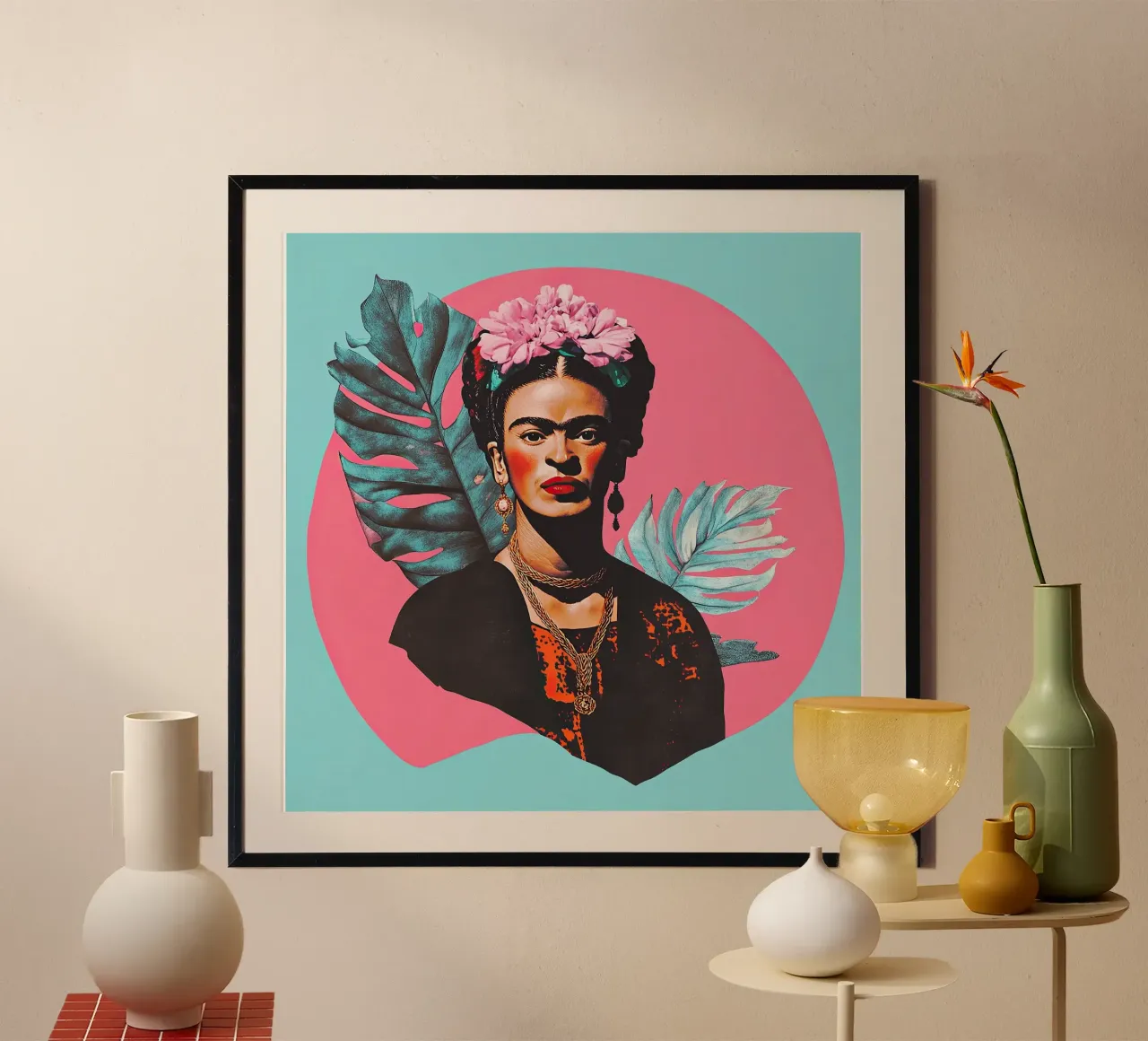 Frida Kahlo - Collegata in pace poster da Fantasias Florales