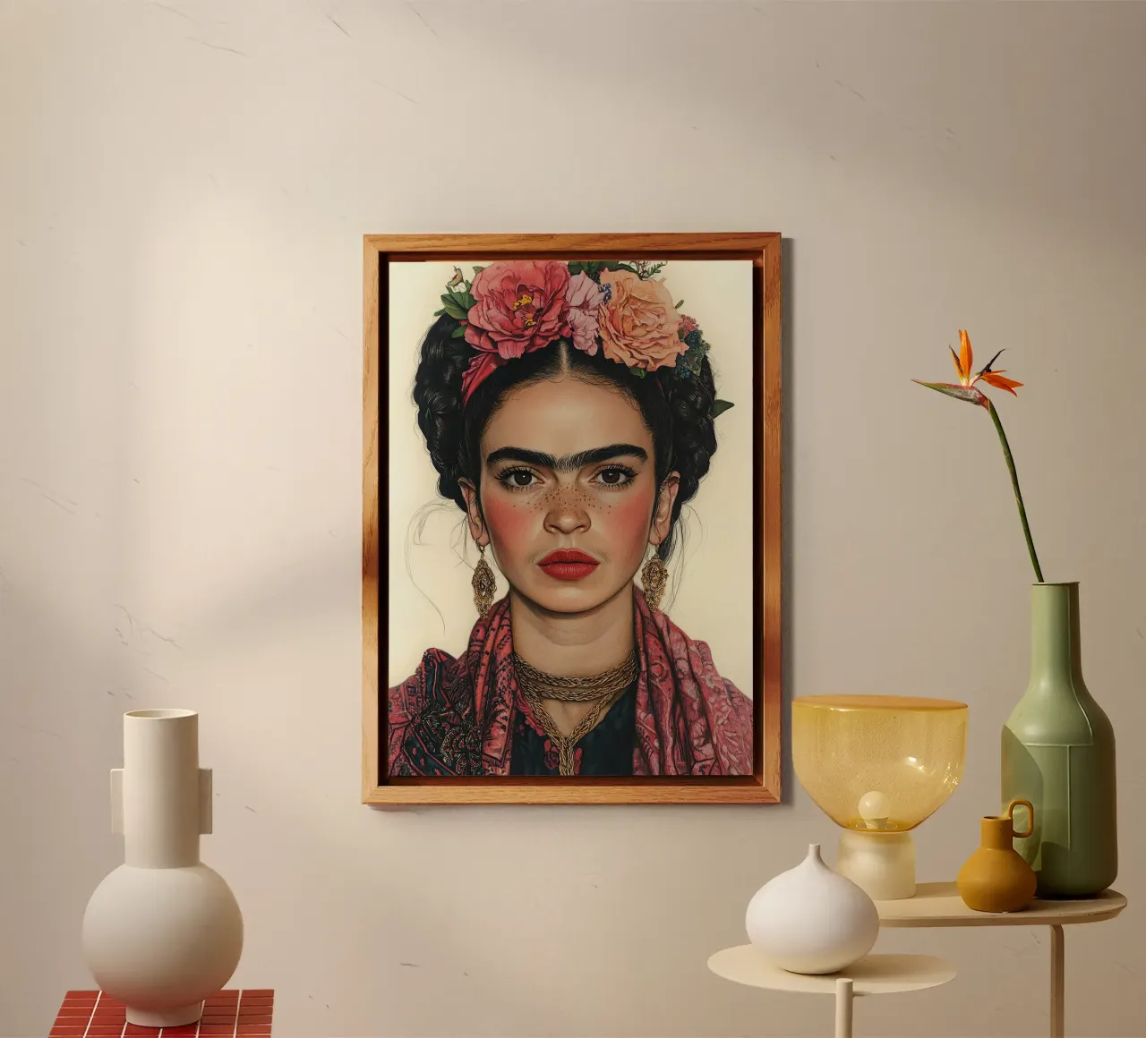 Frida Kahlo - Guidati dall'amore alluminio dibond da Fantasias Florales