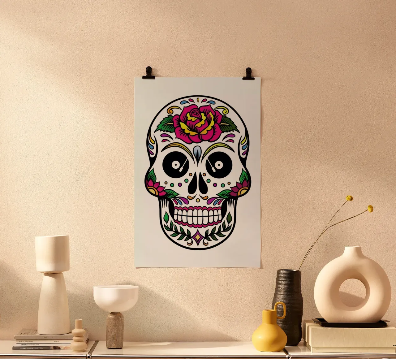 Skull poster con telaio in legno da a Love Supreme