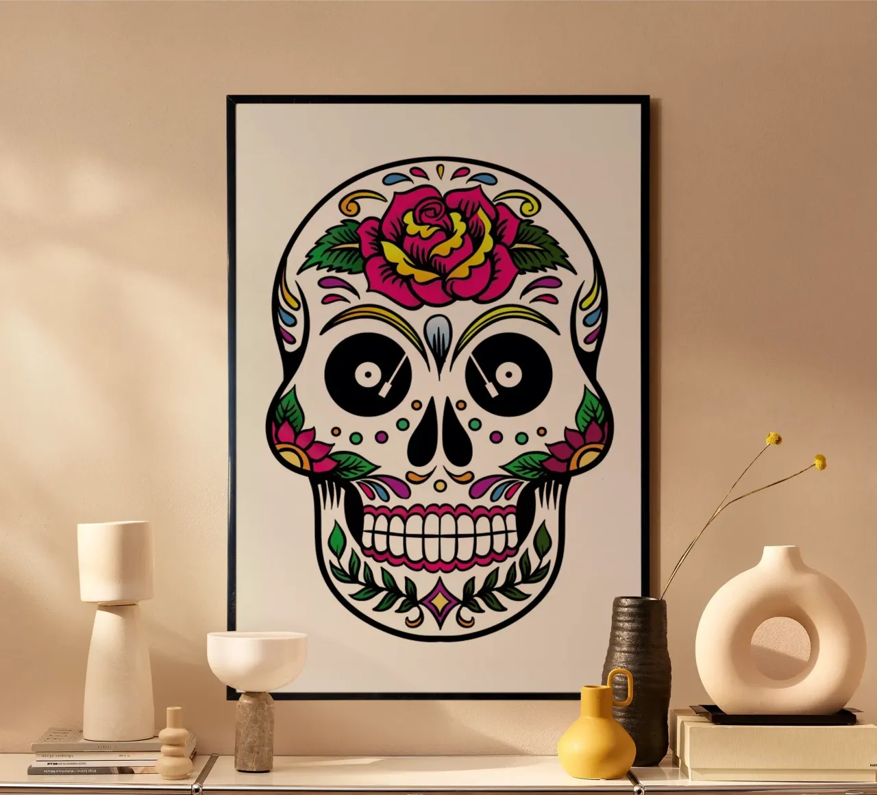 Skull poster con telaio in legno da a Love Supreme