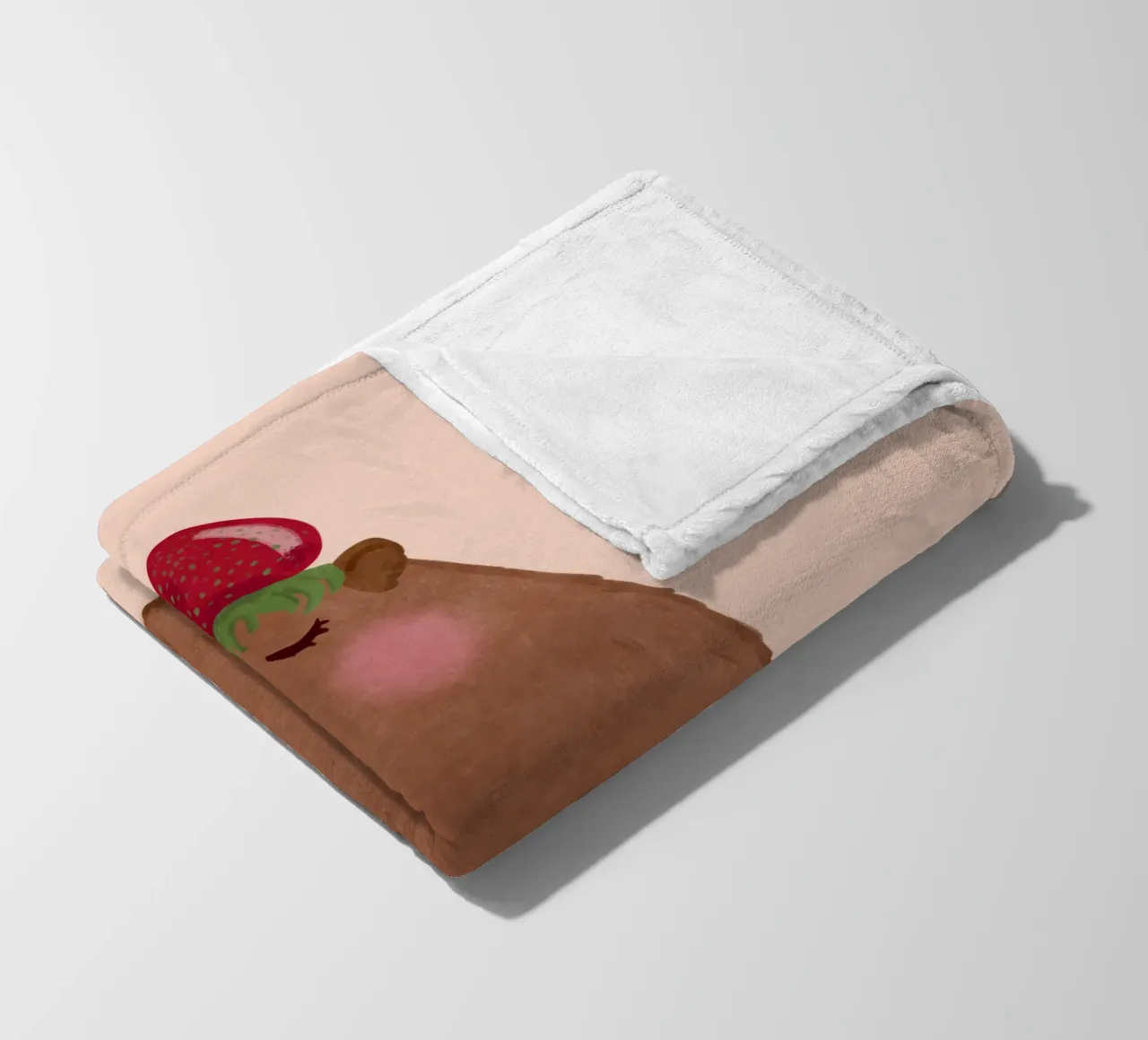 Capibara con fragola coperta in pile da Illustration Raissa Oltmanns