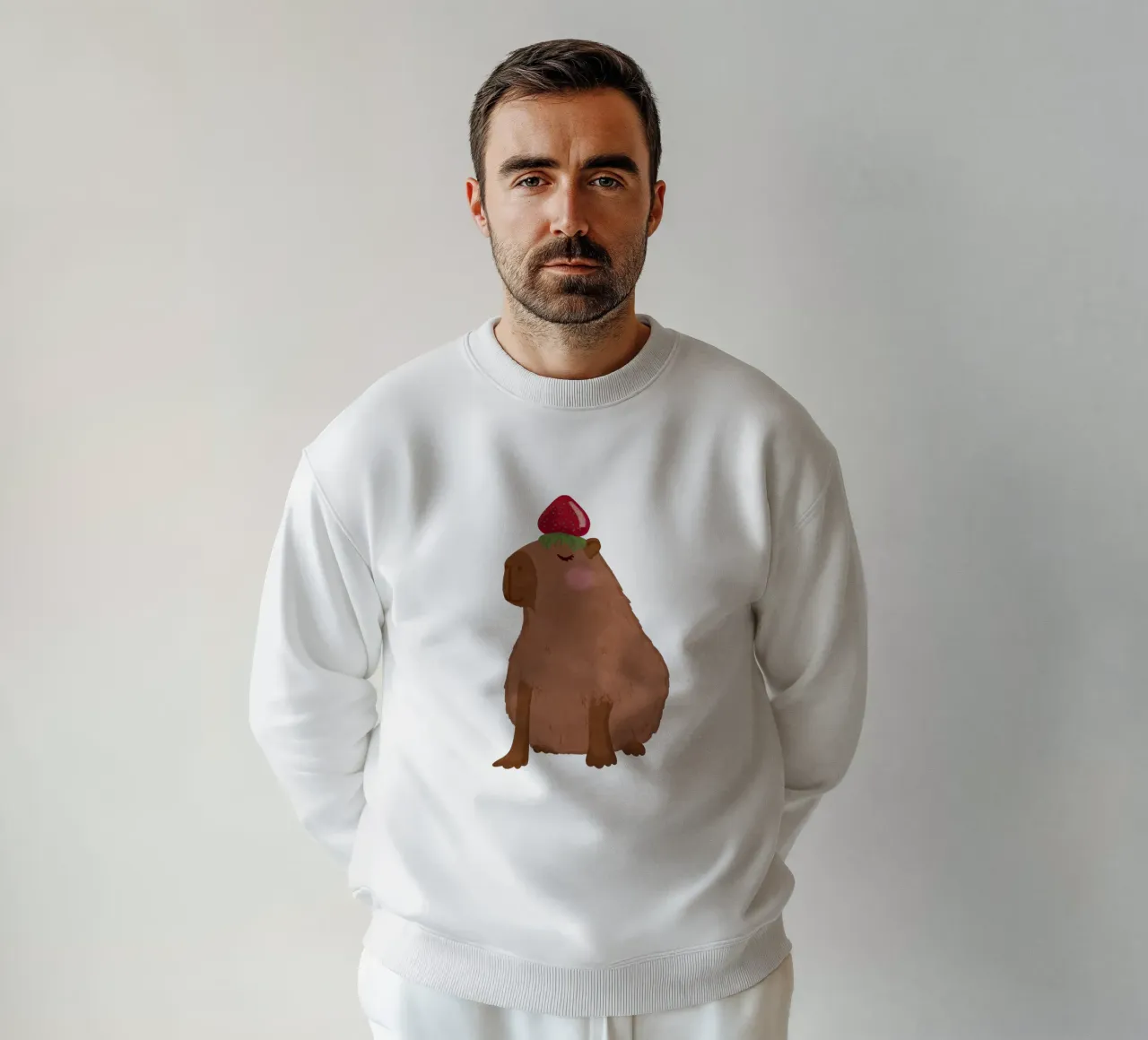 Capibara con fragola felpa da Illustration Raissa Oltmanns