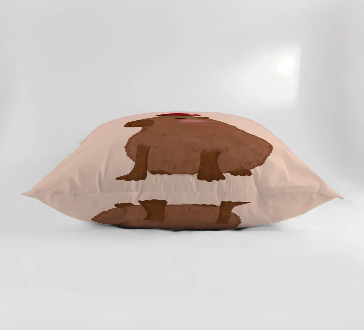 Capibara con fragola cuscino da Illustration Raissa Oltmanns