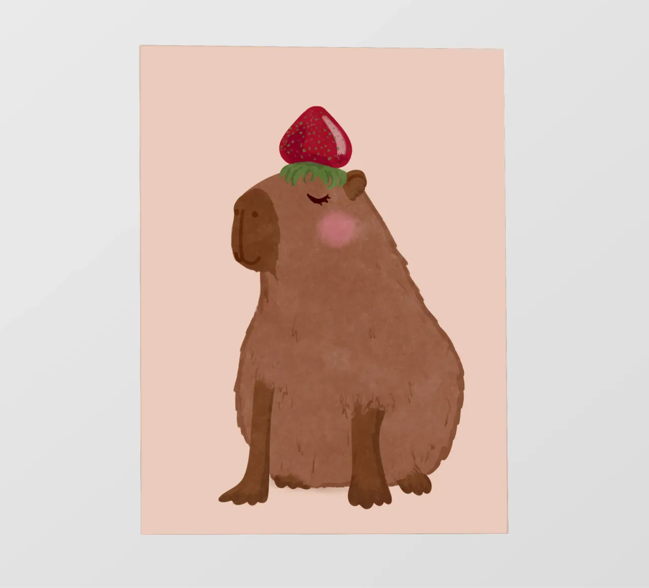 Capibara con fragola telo in pvc da Illustration Raissa Oltmanns