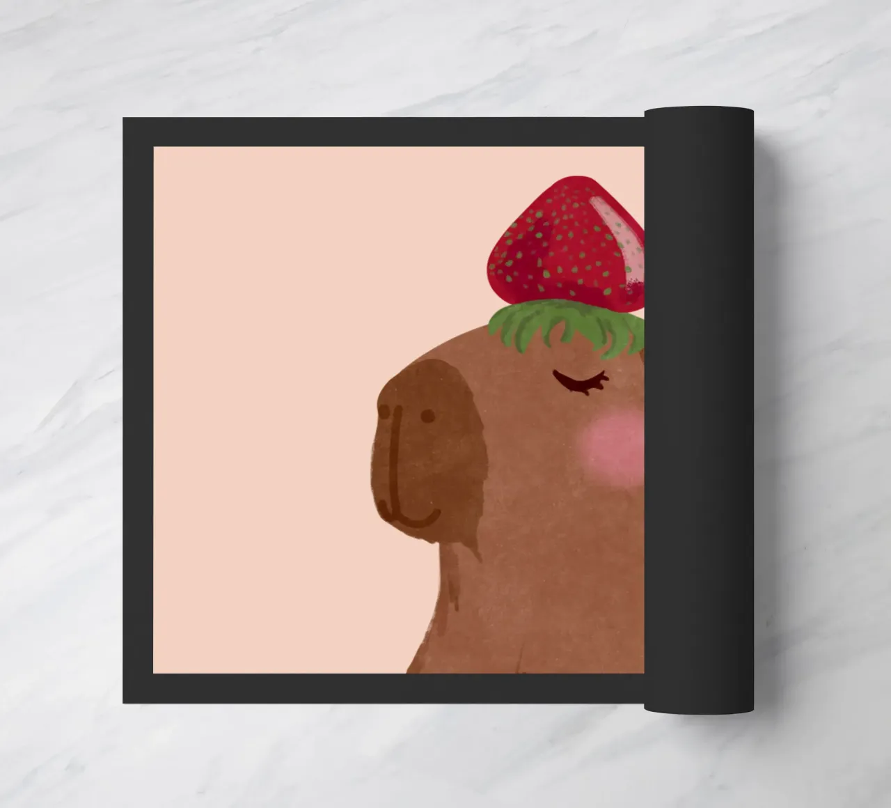 Capibara con fragola zerbino da Illustration Raissa Oltmanns