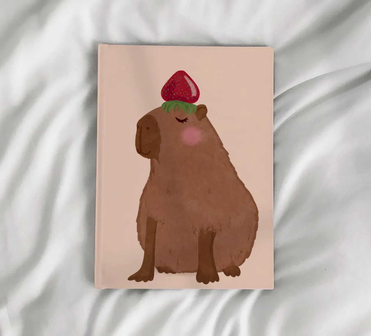 Capybara with Strawberry notebook by Illustration Raissa Oltmanns