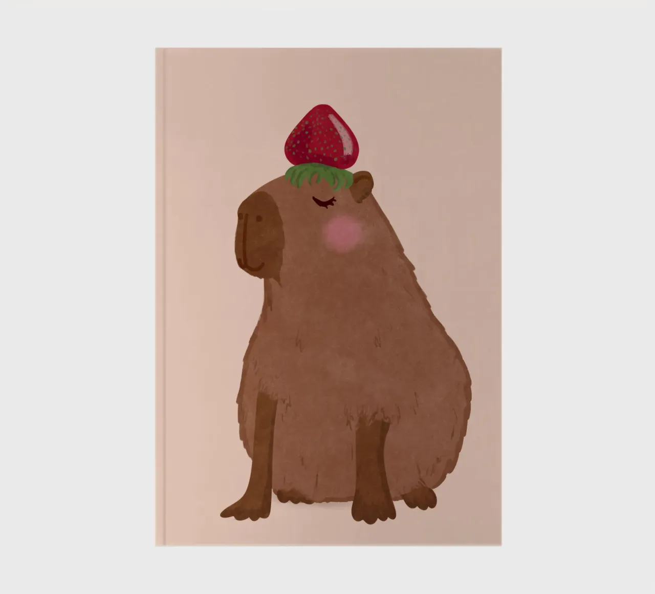 Capybara with Strawberry notebook by Illustration Raissa Oltmanns
