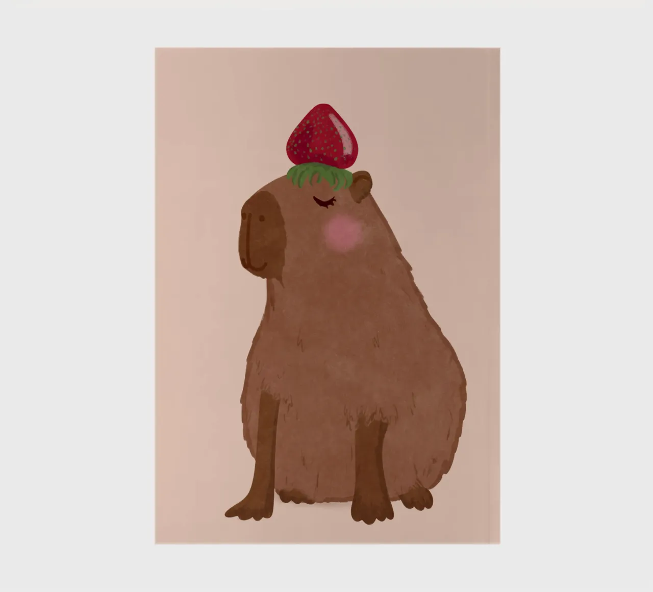 Capybara with Strawberry notebook by Illustration Raissa Oltmanns