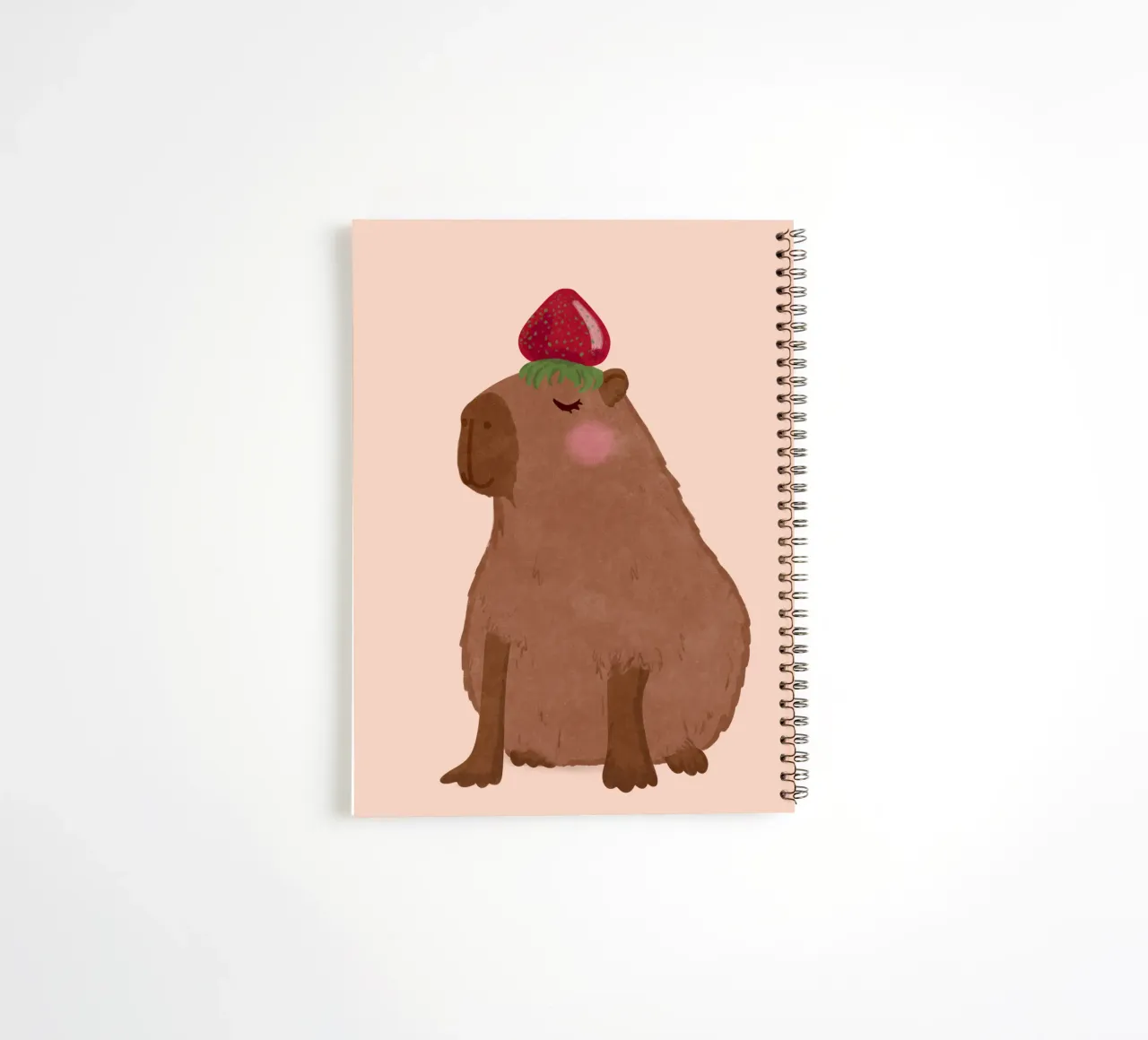 Capybara with Strawberry spiral notebook by Illustration Raissa Oltmanns