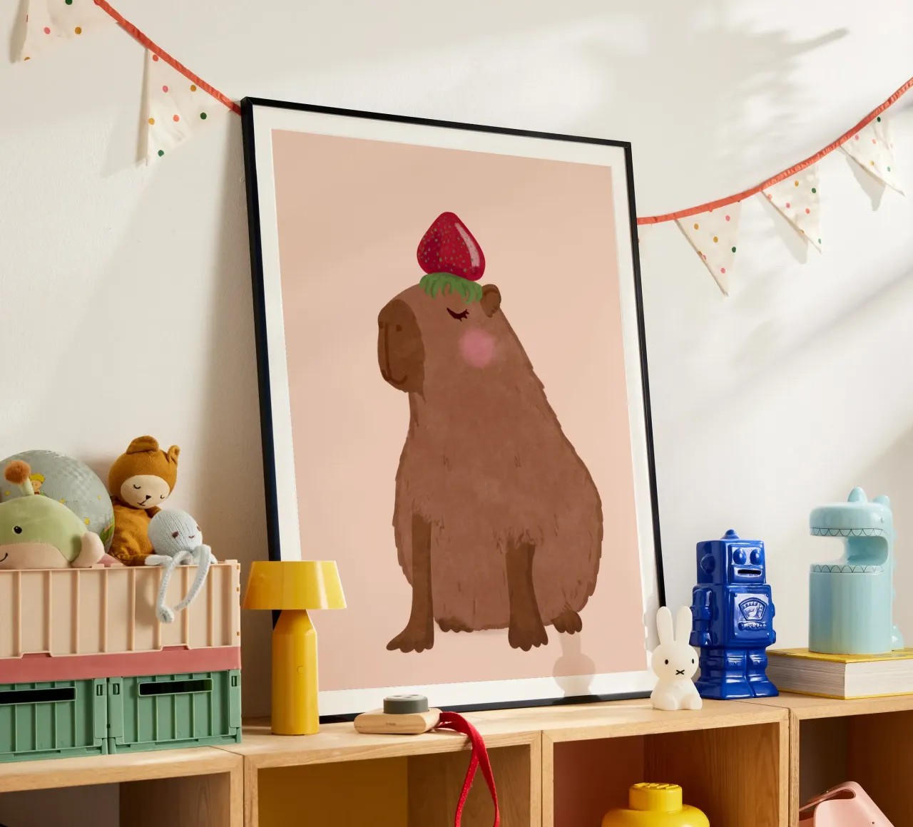Capibara con fragola carta hahnemühle da Illustration Raissa Oltmanns