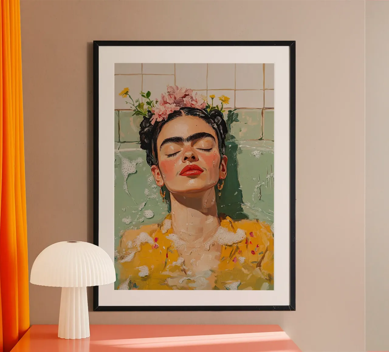 Frida Kahlo - Protetta dall'accettazione carta hahnemühle da Fantasias Florales