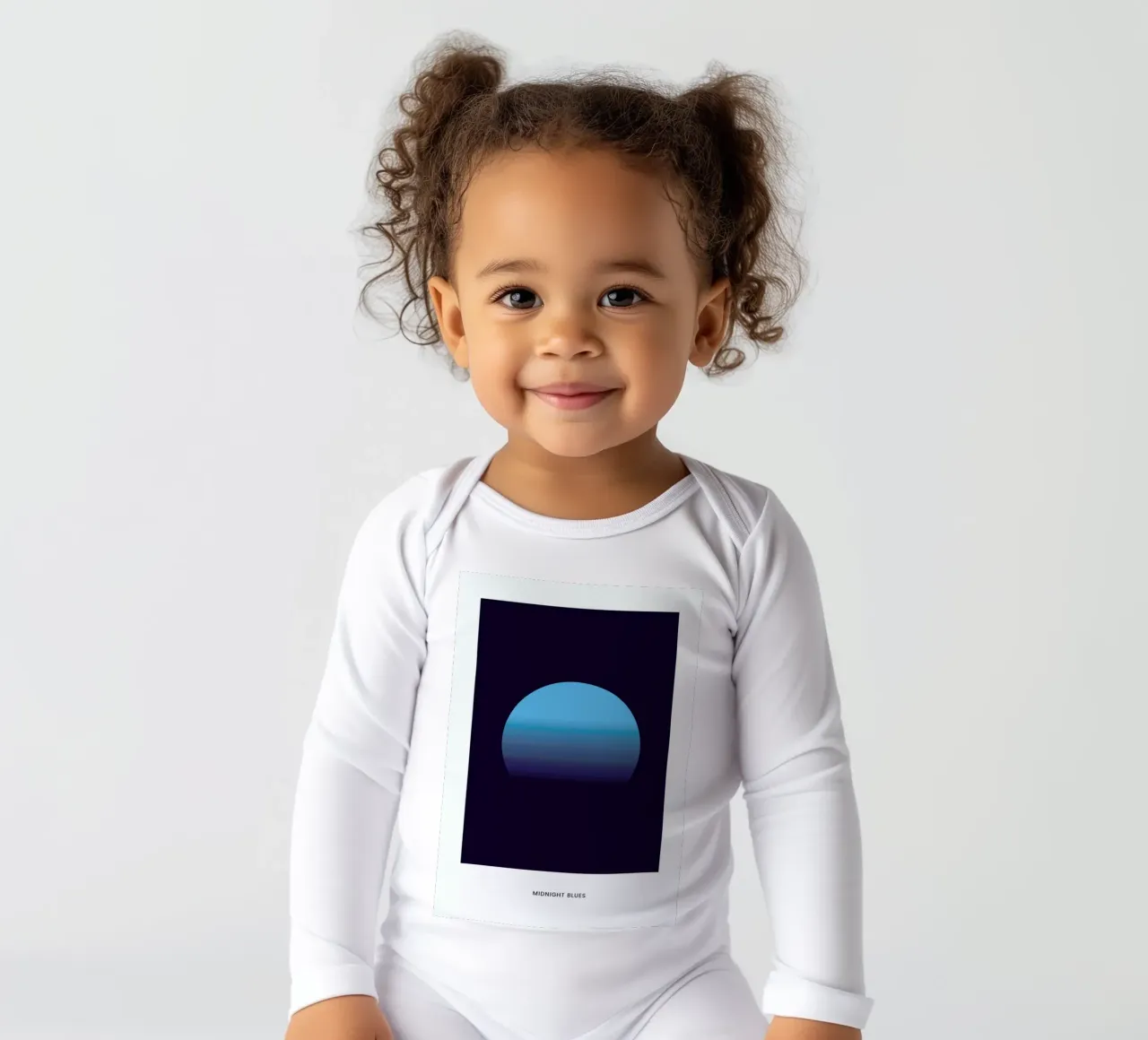 Midnight #5 long-sleeve baby romper by daylight design studio