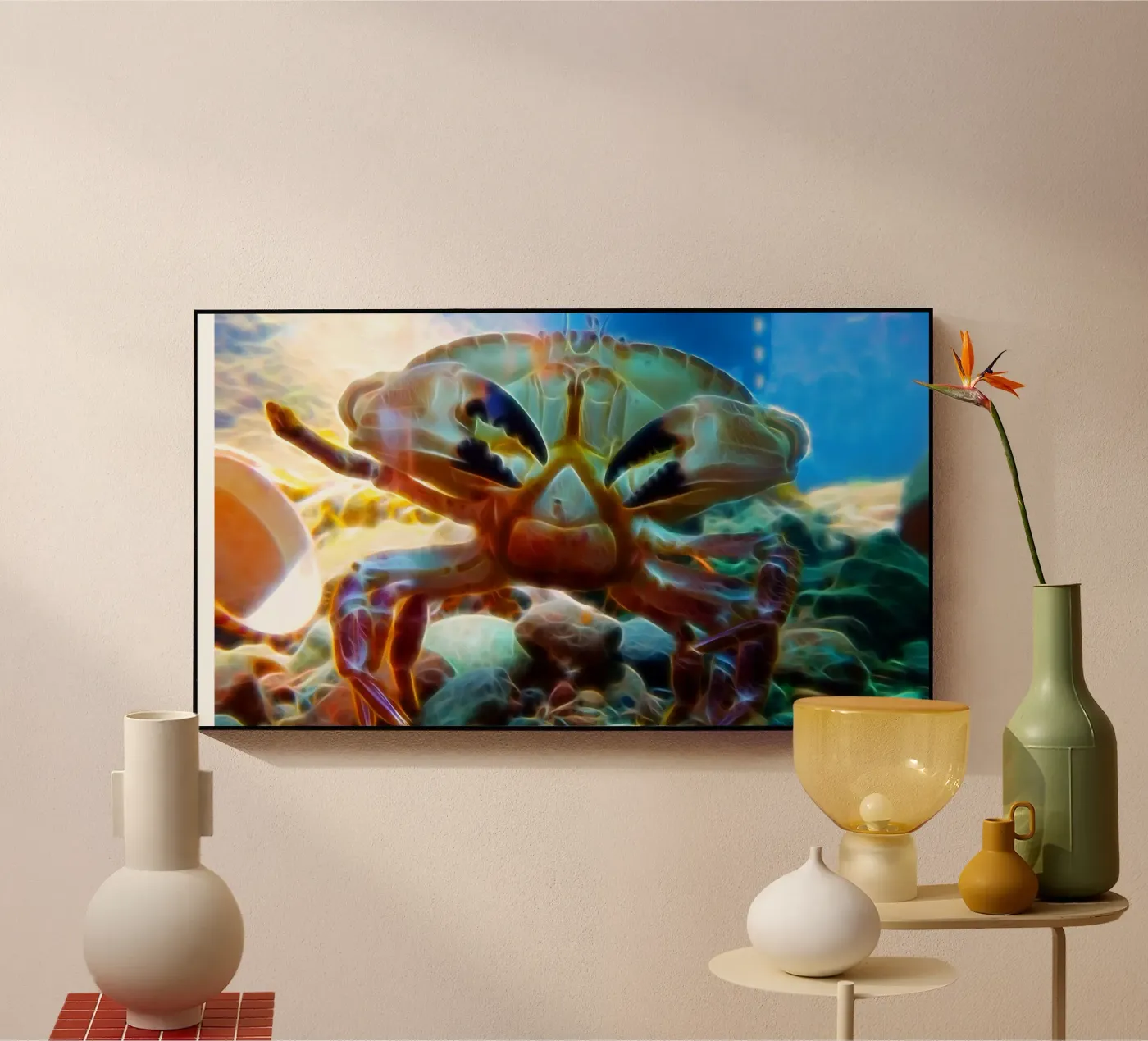 Crab acryl van Massimo Frascogna