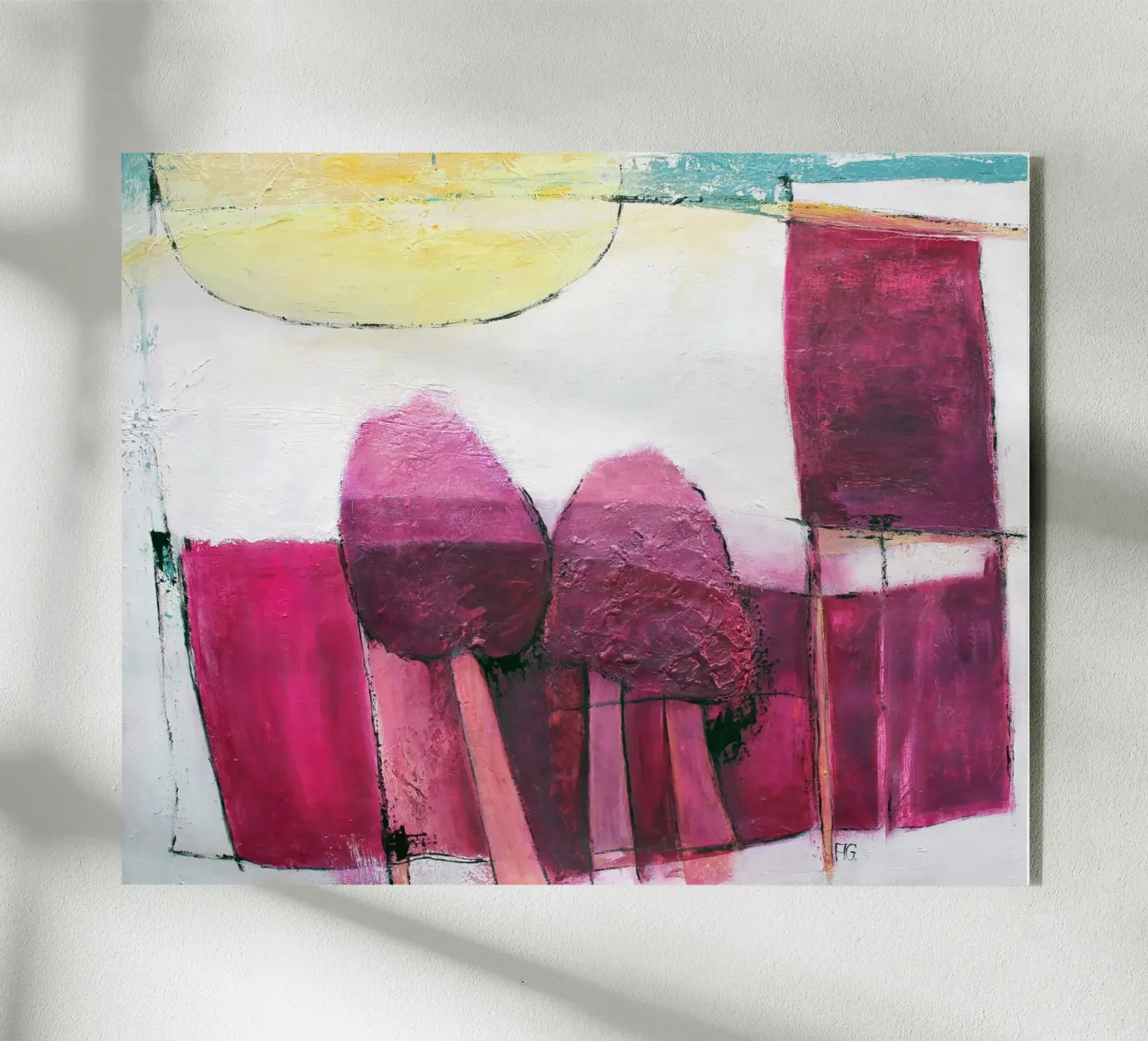 Himbeerwald acryl van Anita Gewald