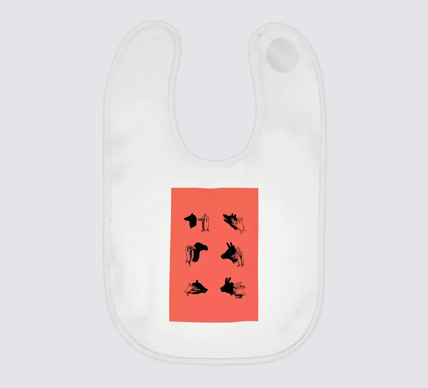 Hand shadows baby bib by LeDieg