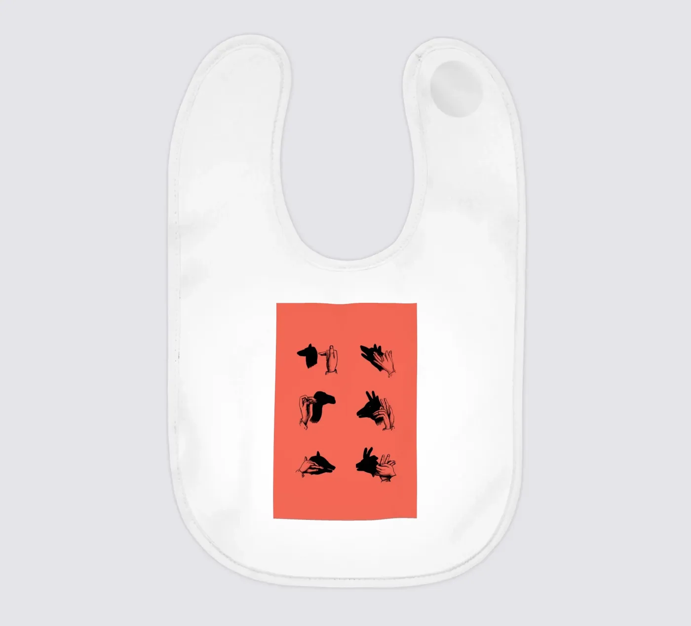 Hand shadows baby bib by LeDieg