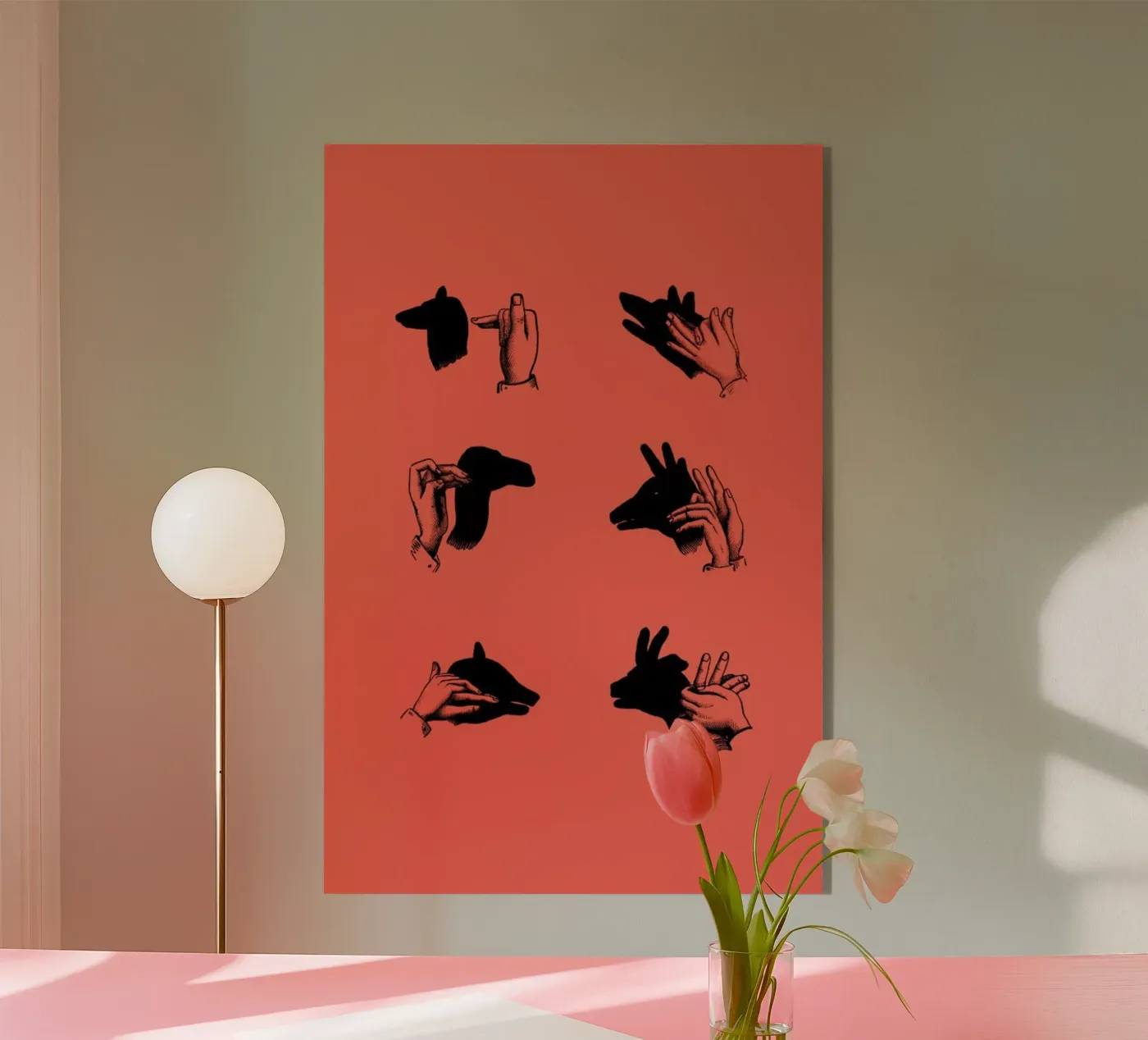 Hand shadows acryl van LeDieg