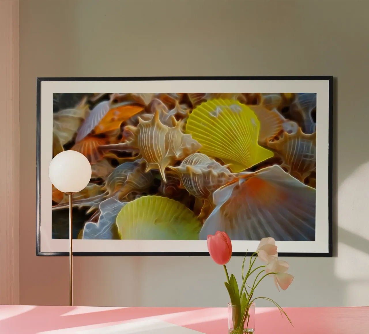 Conchiglie poster con telaio in alluminio da Massimo Frascogna