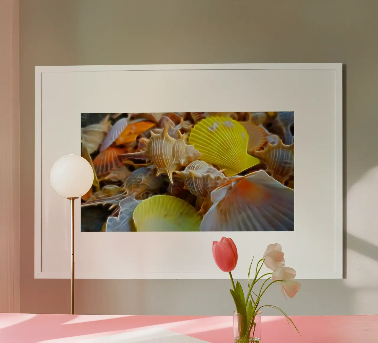 Conchiglie poster con telaio in alluminio da Massimo Frascogna