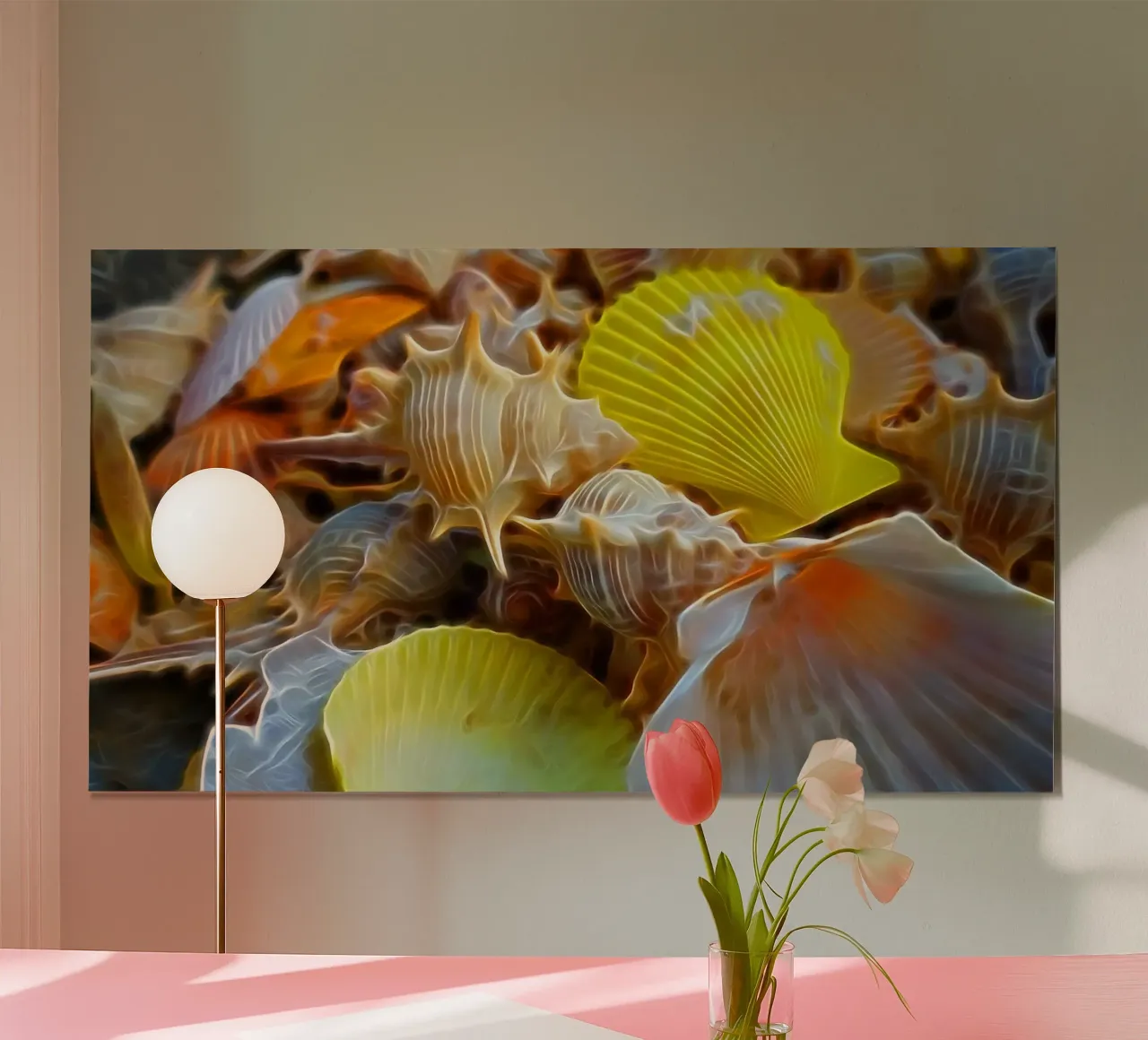 Conchiglie poster con telaio in alluminio da Massimo Frascogna