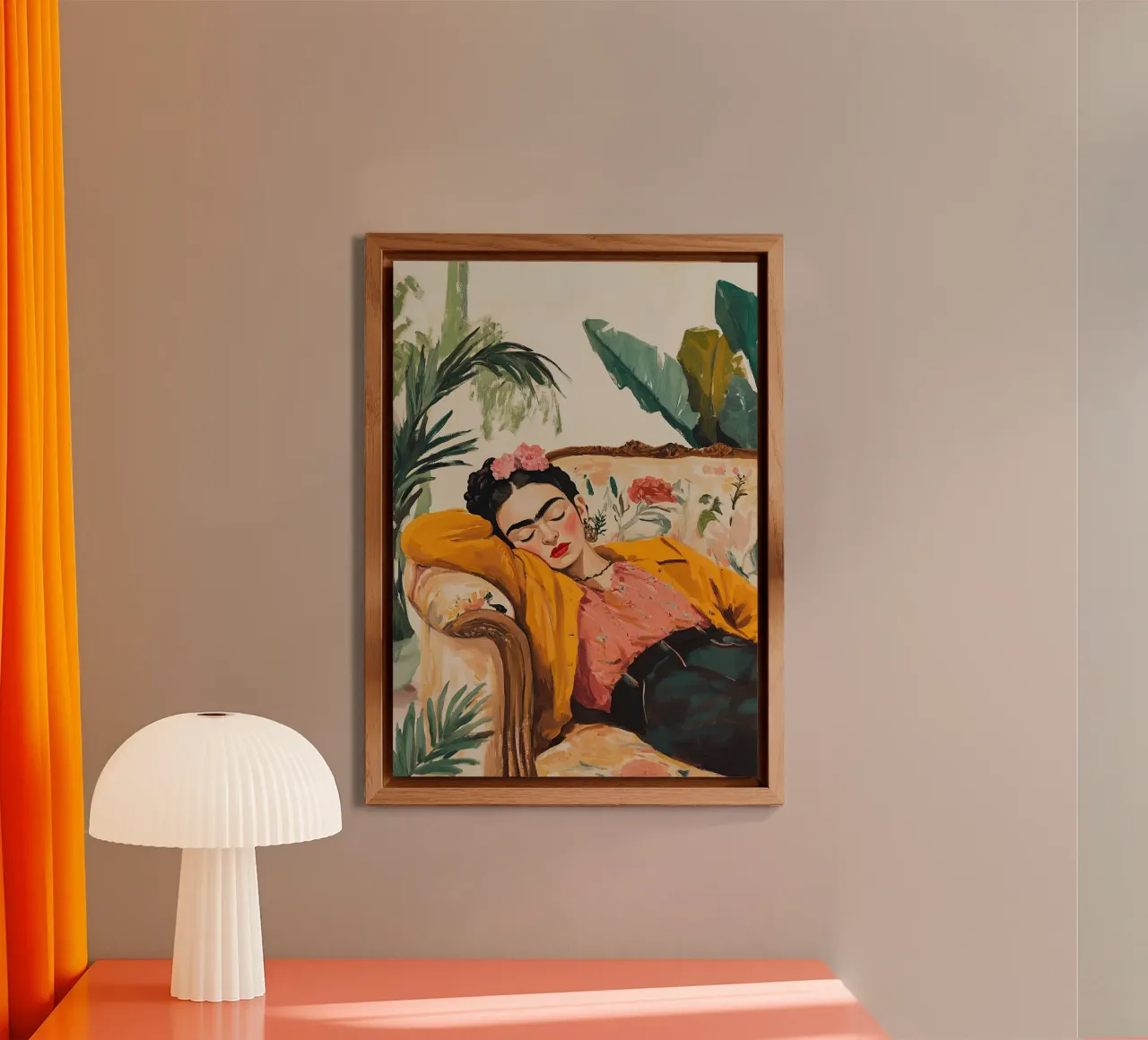Frida Kahlo - Relax alluminio dibond da Fantasias Florales
