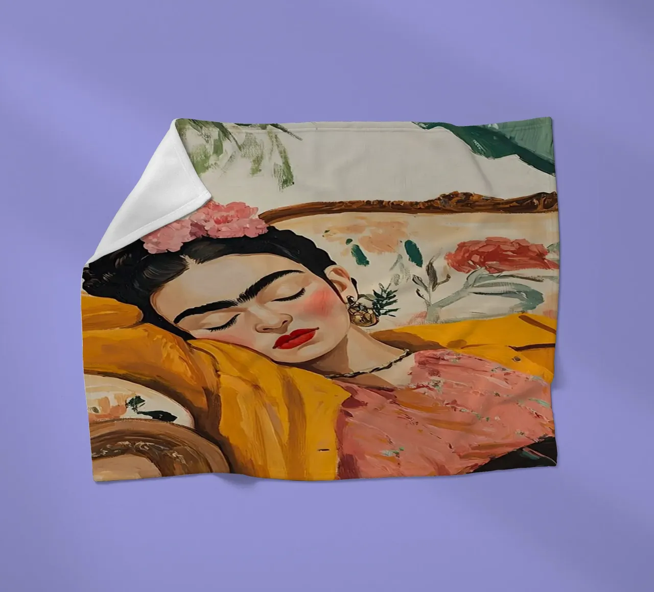 Frida Kahlo - Relax coperta in pile da Fantasias Florales
