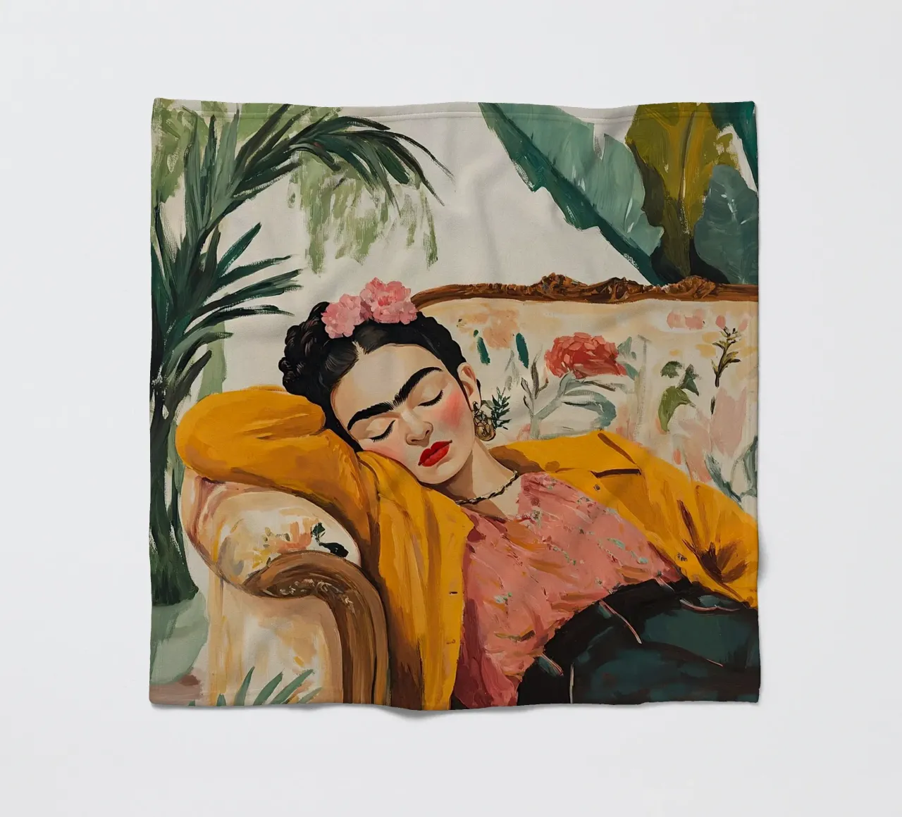 Frida Kahlo - Relax coperta in pile da Fantasias Florales