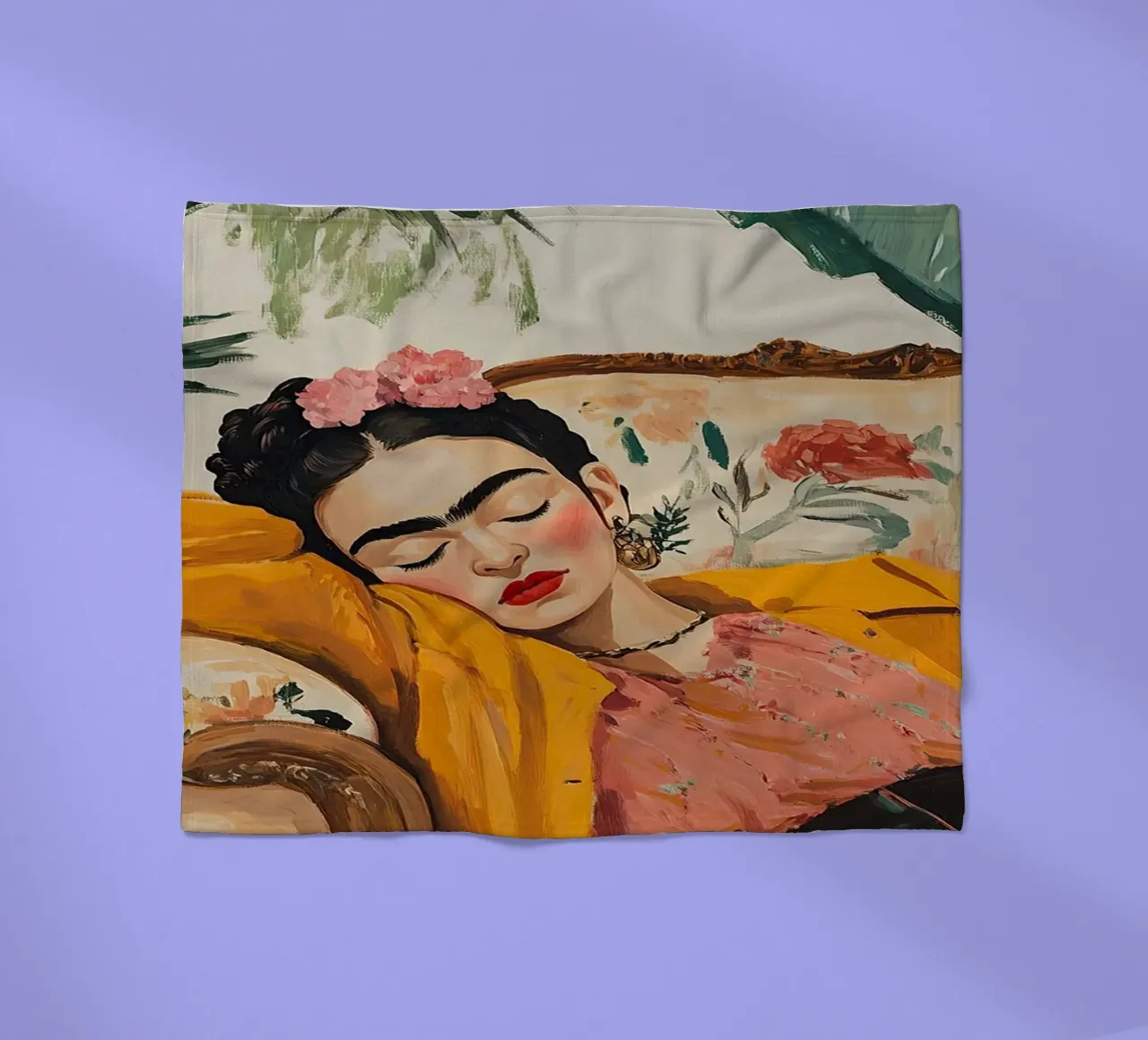 Frida Kahlo - Relax coperta in pile da Fantasias Florales