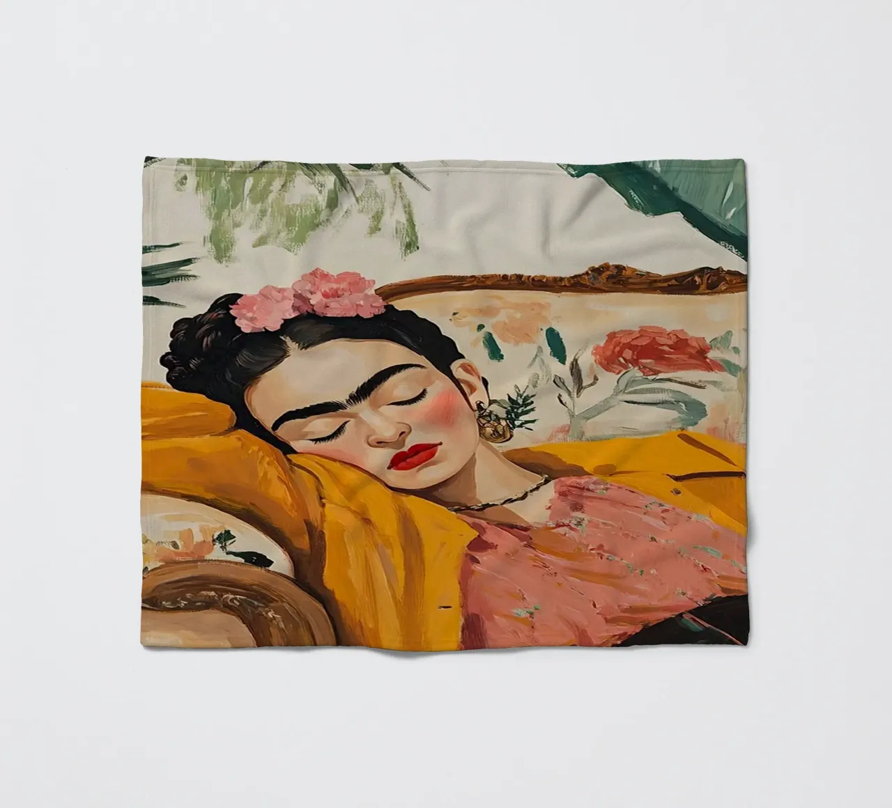 Frida Kahlo - Relax coperta in pile da Fantasias Florales