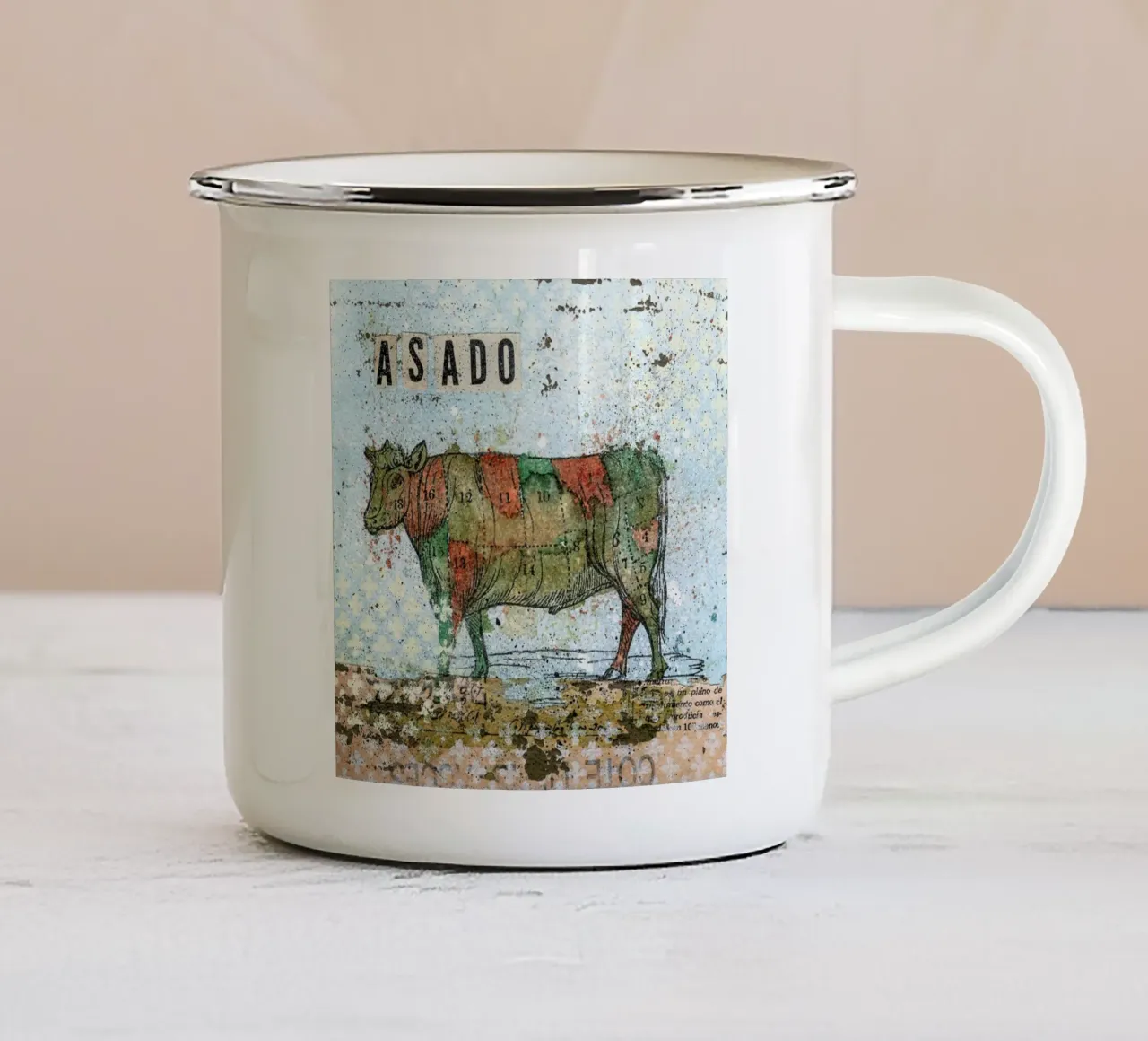 Asado tazza in smalto da Tameo