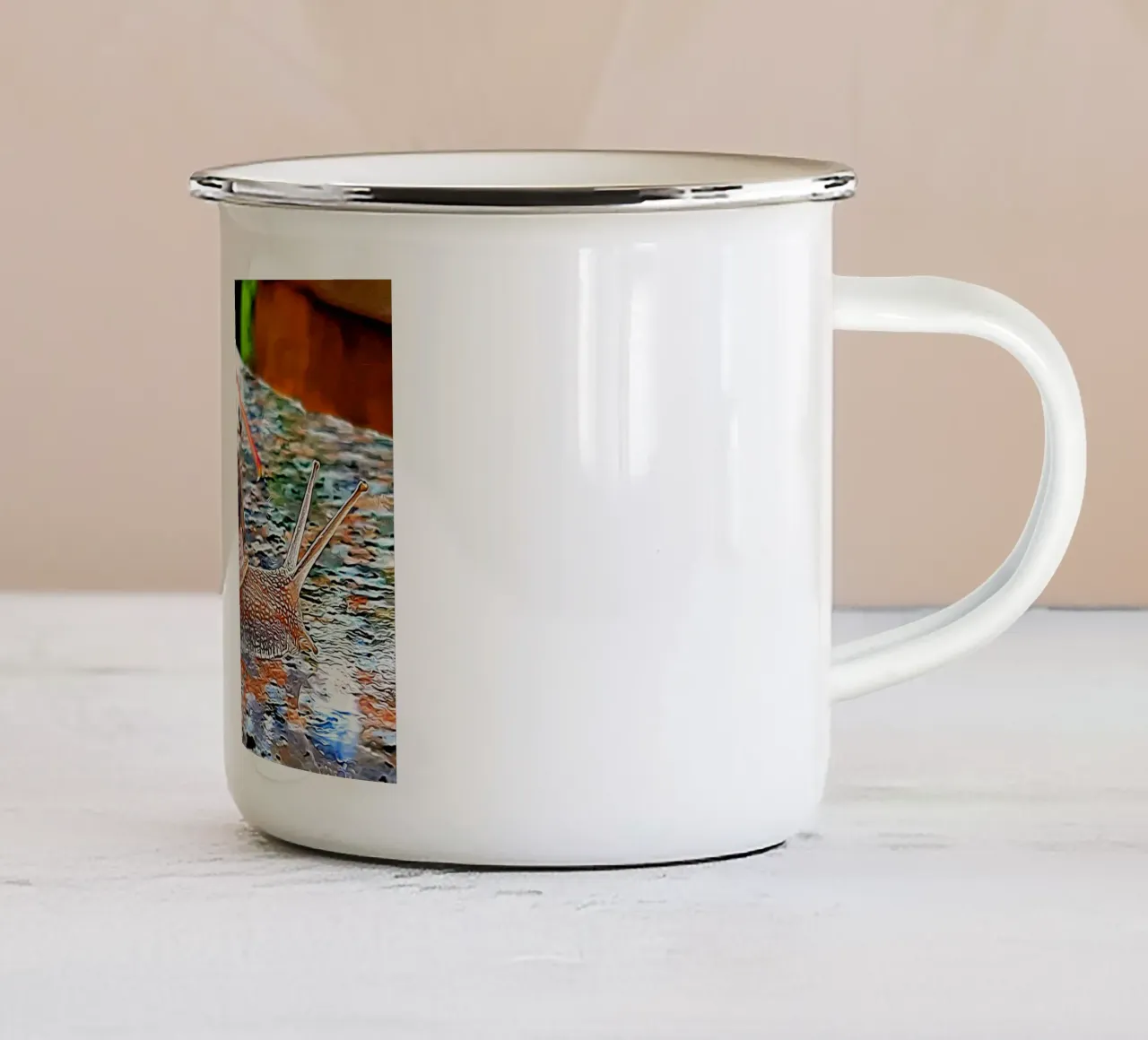Lumaca tazza in smalto da Massimo Frascogna