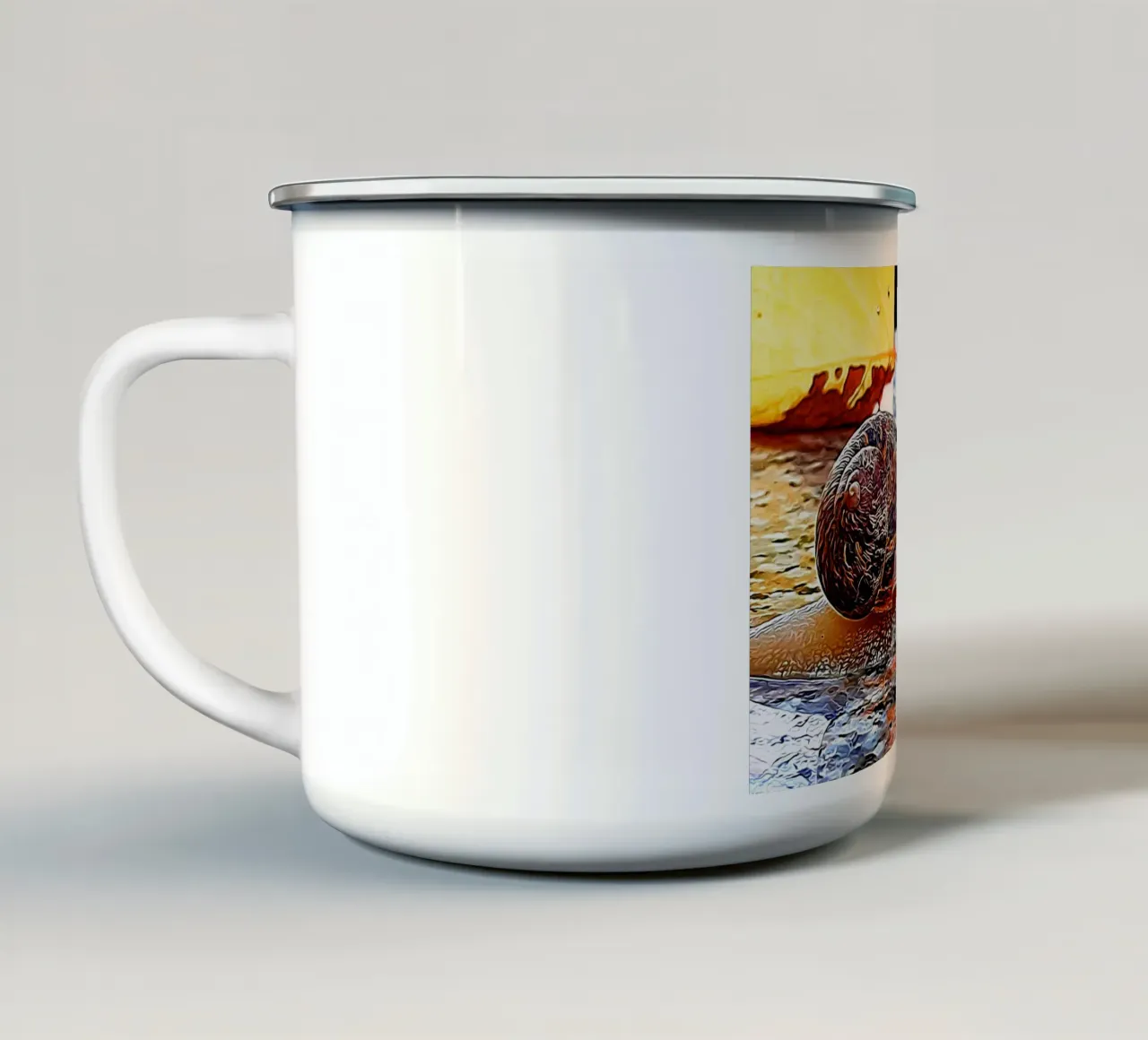 Lumaca tazza in smalto da Massimo Frascogna