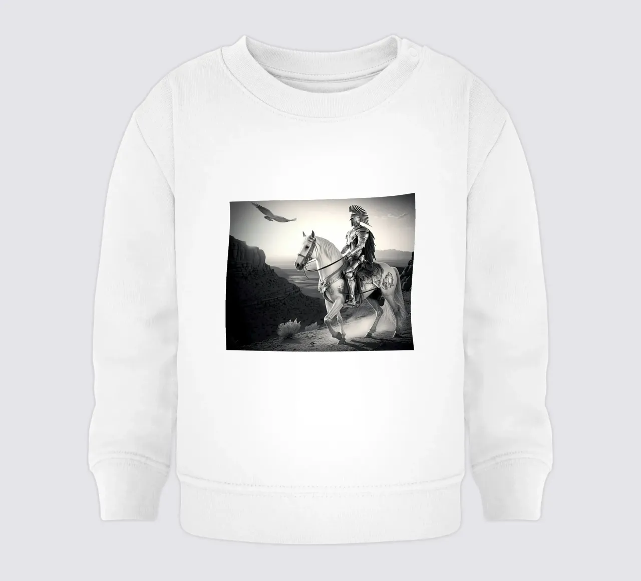 CHEVALIER SUR UN CHEVAL. NOIR ET BLANC. felpa neonato da Thierry vobmann photography