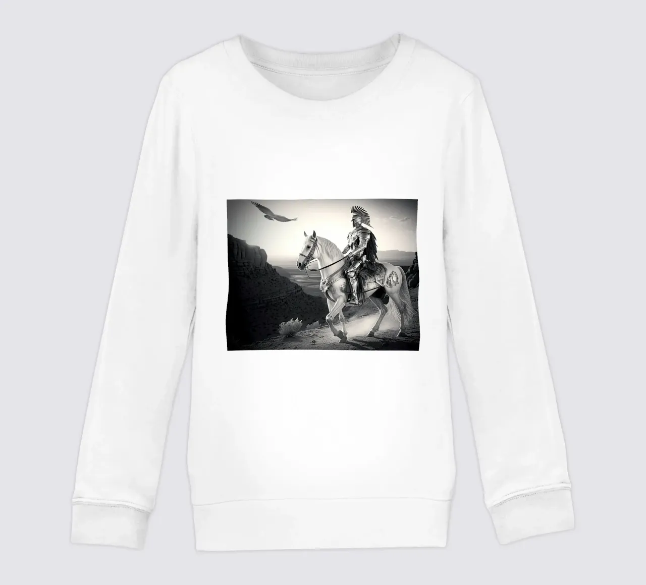 CHEVALIER SUR UN CHEVAL. NOIR ET BLANC. felpa bambino da Thierry vobmann photography