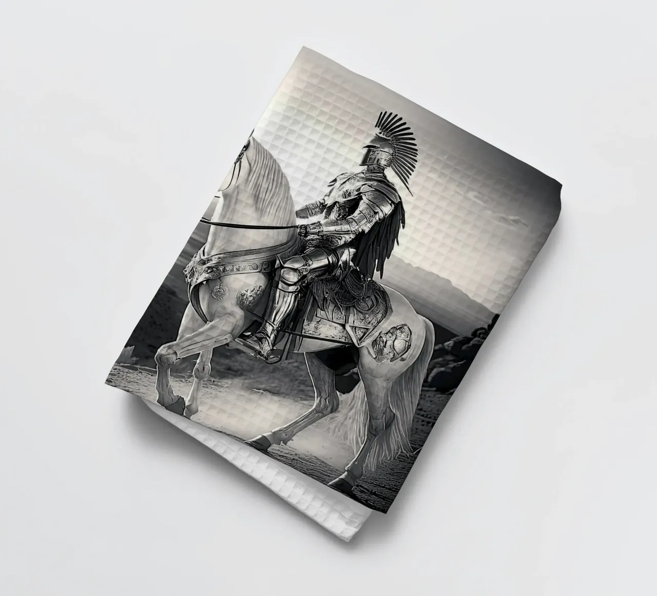 CHEVALIER SUR UN CHEVAL. NOIR ET BLANC. canovaccio da cucina da Thierry vobmann photography
