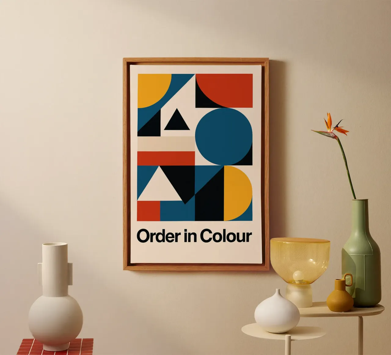 Order in Colour - Bauhausstil tela con Cornice a cassetta da Studio M
